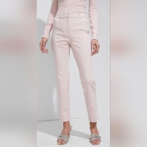 White House Black Market Slim Ankle Textured Stretch Cotton Pants Baby Pink 12